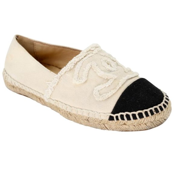 Chanel Espadrille 35 Raw Canvas Woven Flats CC-S0207P-C006 - Picture 7 of 11
